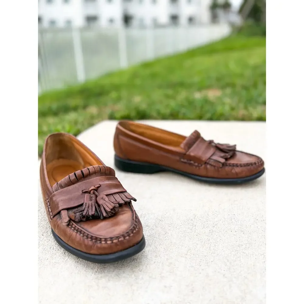 G.H. Bass & Co Brown Leather Tassel Loafers Men’s Size 9N Narrow